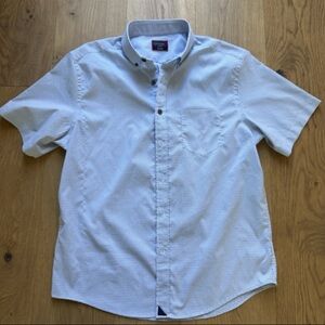UNTUCKit Terrero Men’s M Blue Plaid Short Sleeve Button Down Shirt Wrinkle Free